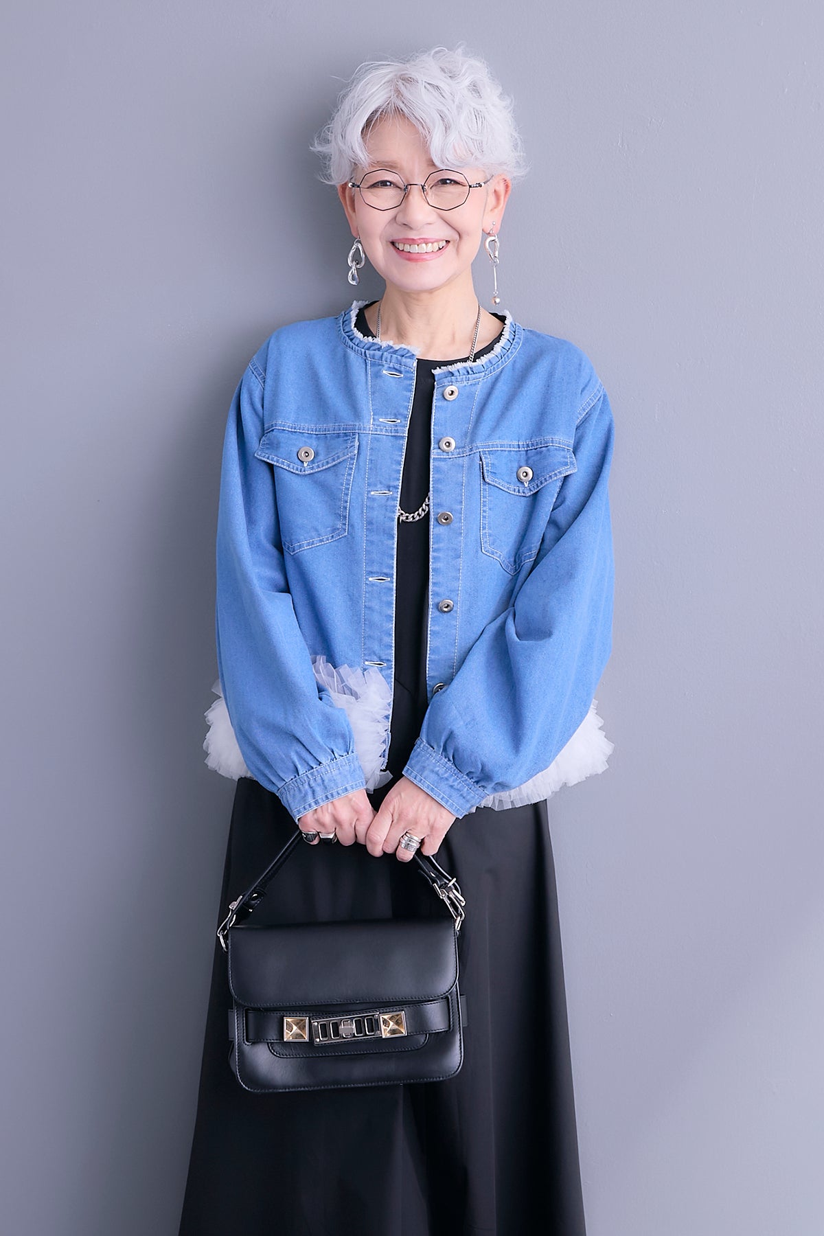 【新品・未使用】デニムチュールドッキングブルゾン デニムチュールドッキングブルゾン | AND ON JIONE STORE（アンドオン