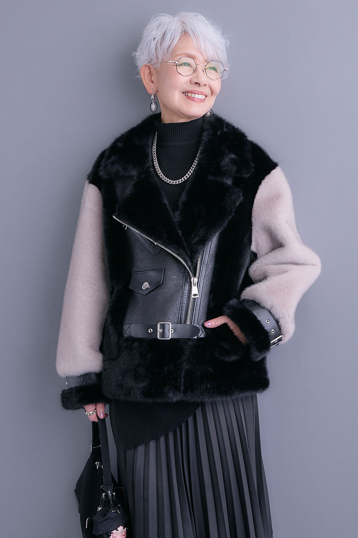 【予約】ライダースドッキングエコファージャケット