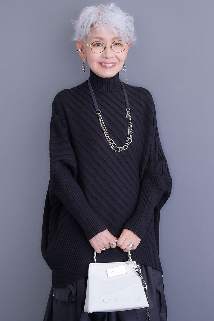 【SET】ワイドリブドルマンニット+バルーンミリタリースカート(2set)