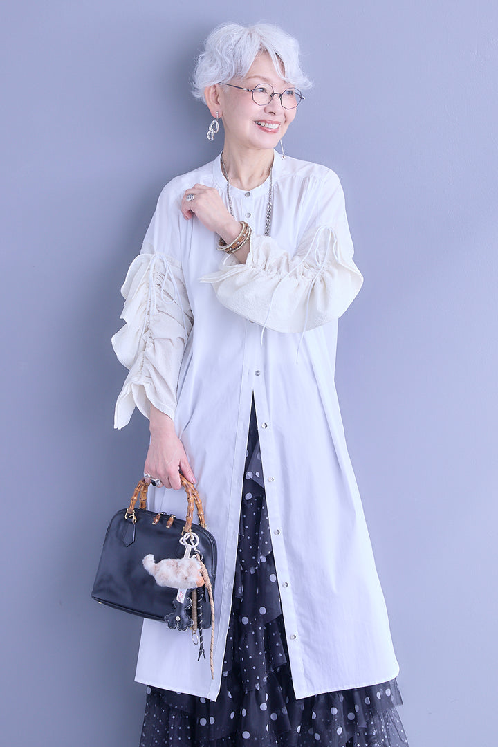 【予約】ドロストスリーブシャツワンピース