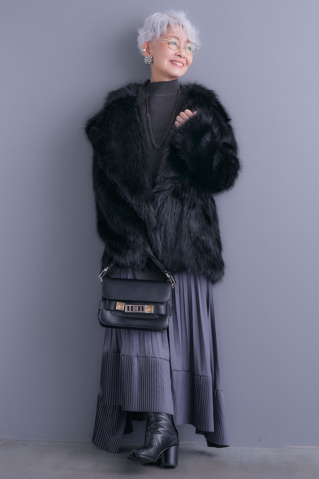 【予約】テーラードカラーファーコート