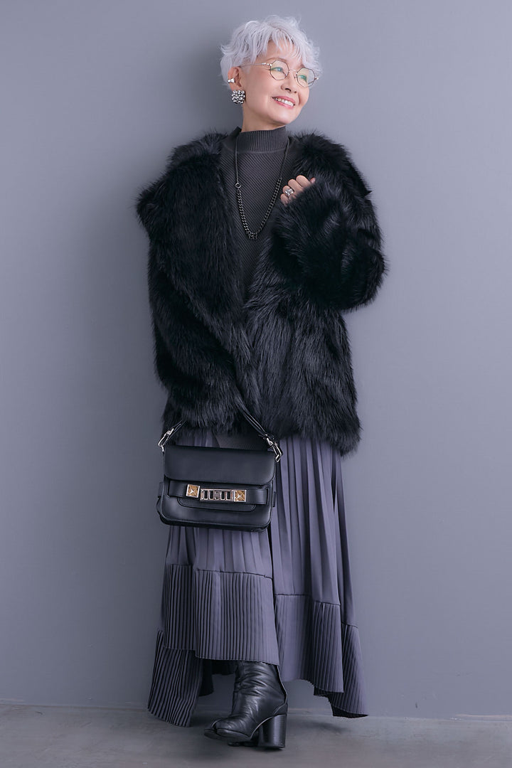 【予約】テーラードカラーファーコート