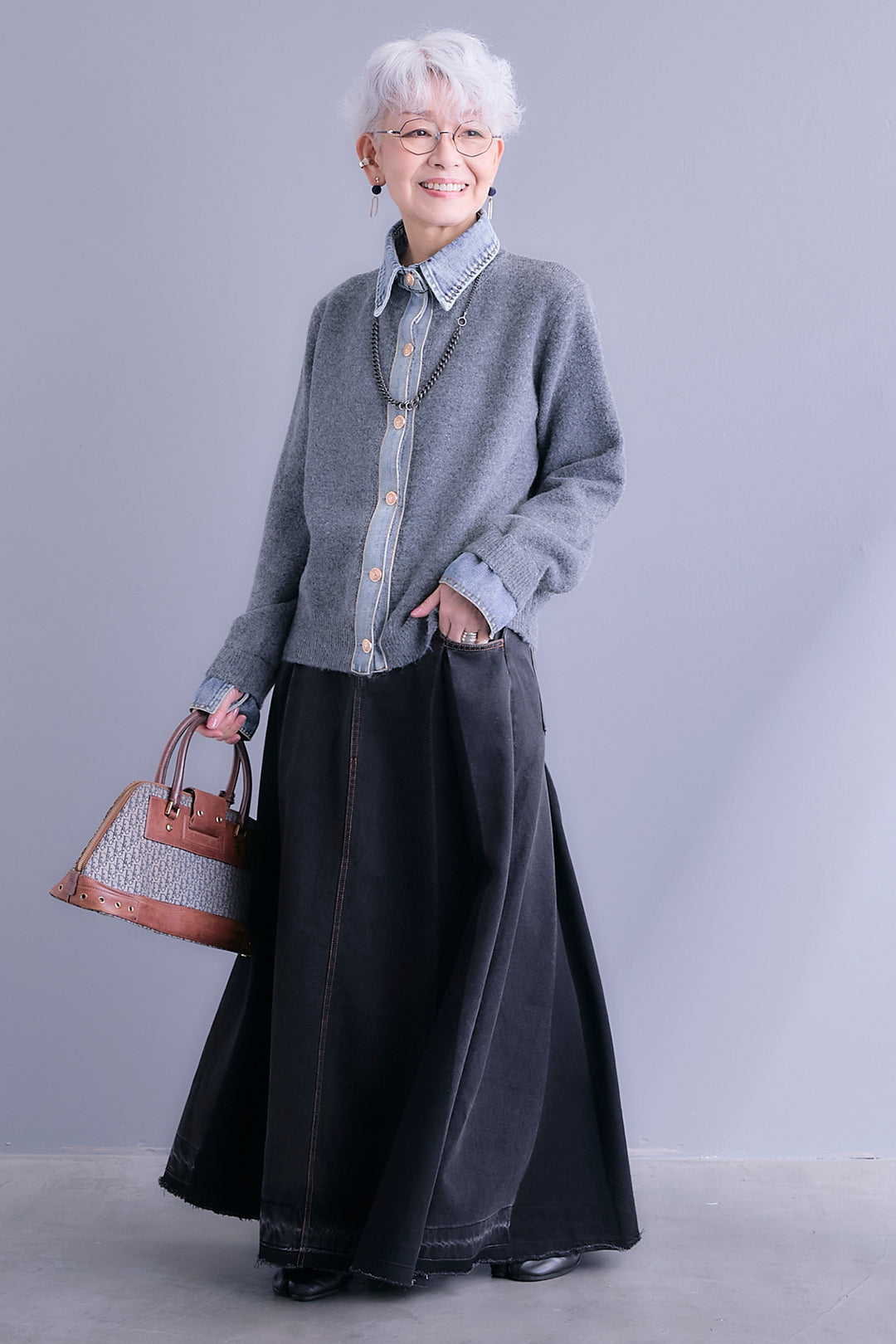 【予約】プリーツタックデニムスカート