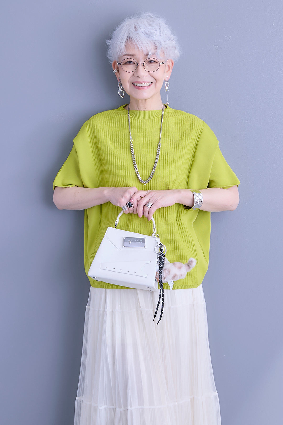 【SET】アップスリーブニットプルオーバー+2WAYラメサテンプリーツ×シアーティアードチュールスカート(2set)