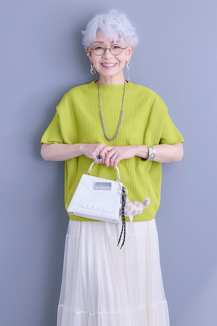 【SET】アップスリーブニットプルオーバー+2WAYラメサテンプリーツ×シアーティアードチュールスカート(2set)