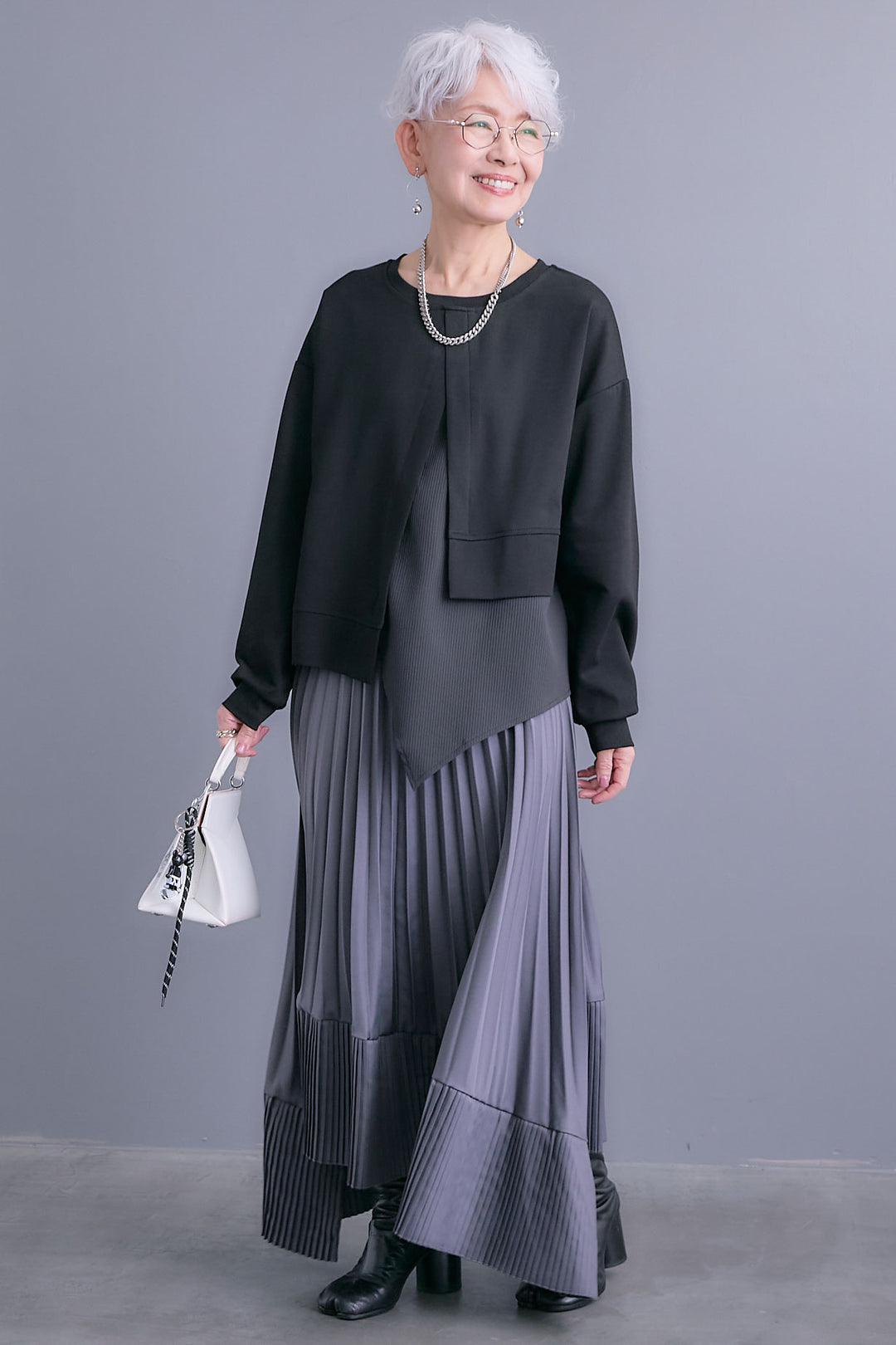 【予約】レイヤードデザインアシンメトリープルオーバー