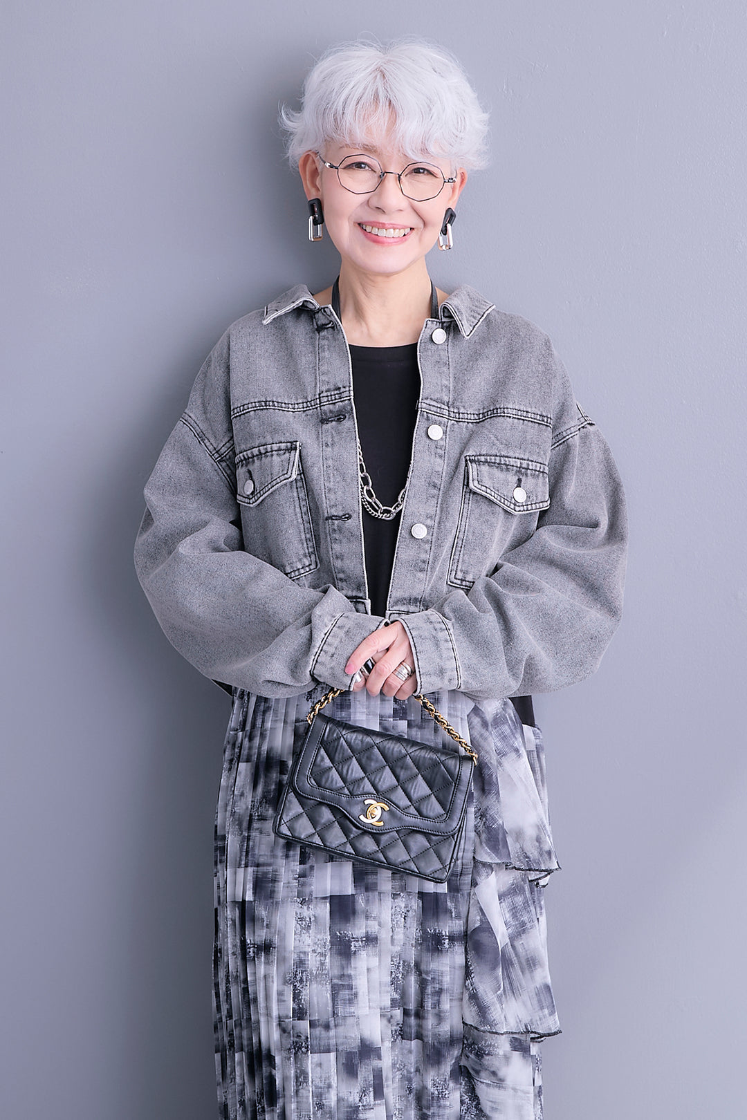 【SET】10ozライトデニムショートジャケット+アシメフラワープリーツドッキングワンピース(2set)