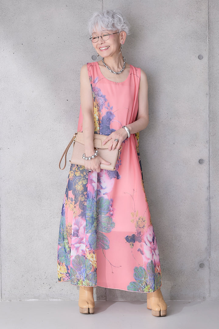 【予約】サンセットボタニカルフラワーサマードレス