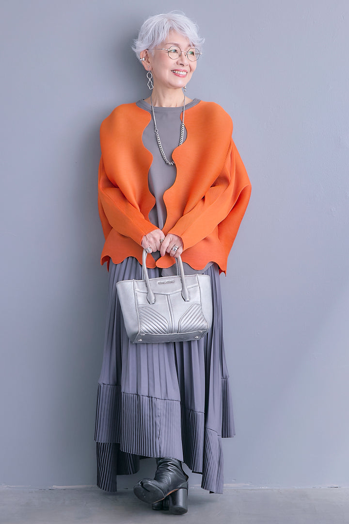 【予約】ウェーブラインプリーツカーディガン