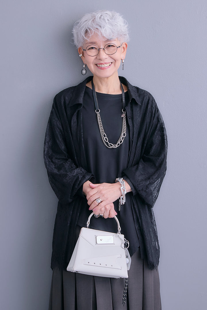 【SET】アイラッシュレースボリュームスリーブシャツ+アシンメトリーロンT+ボックスプリーツロングスカート(3set)