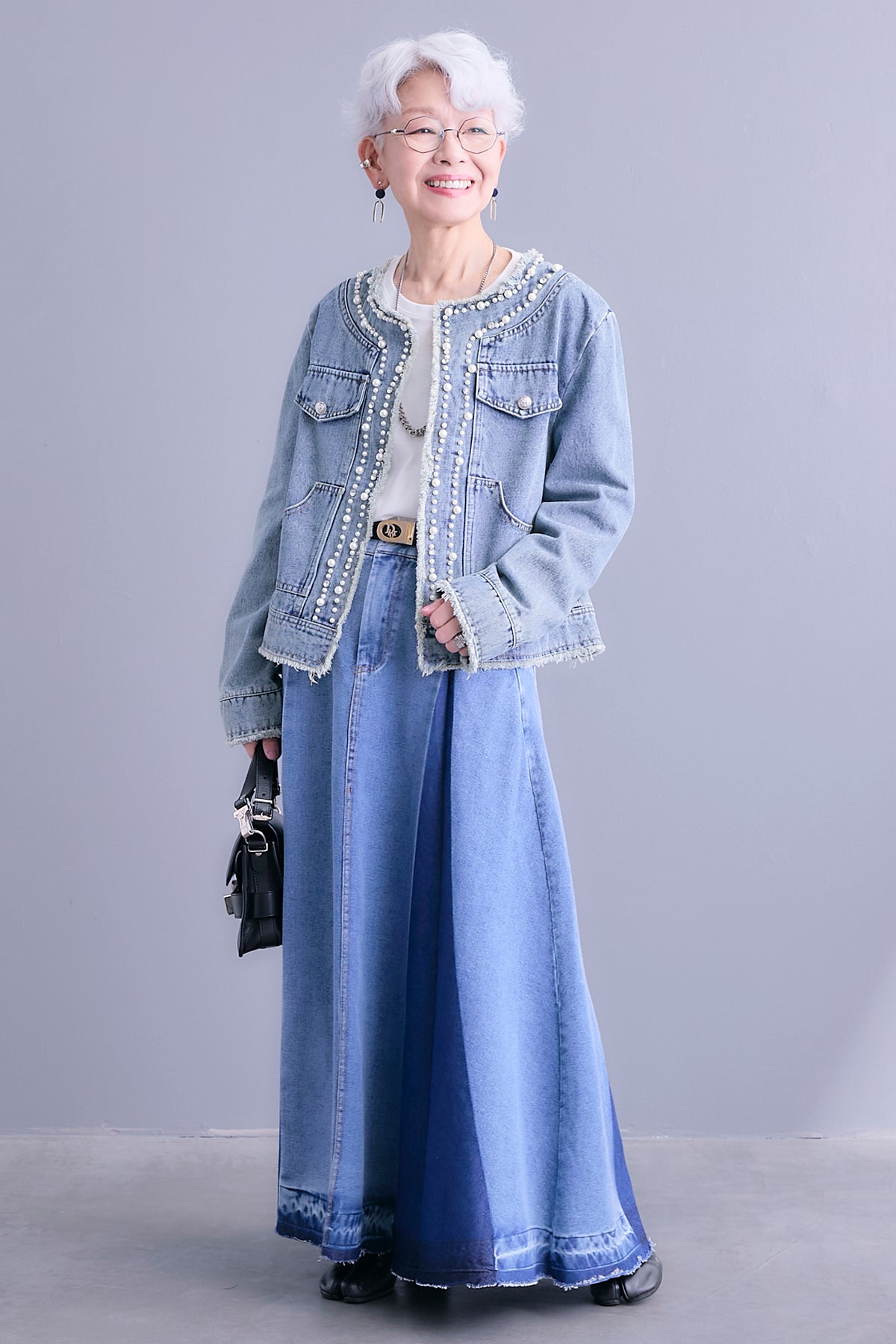 予約】ビジューノーカラーデニムジャケット – AIJAN