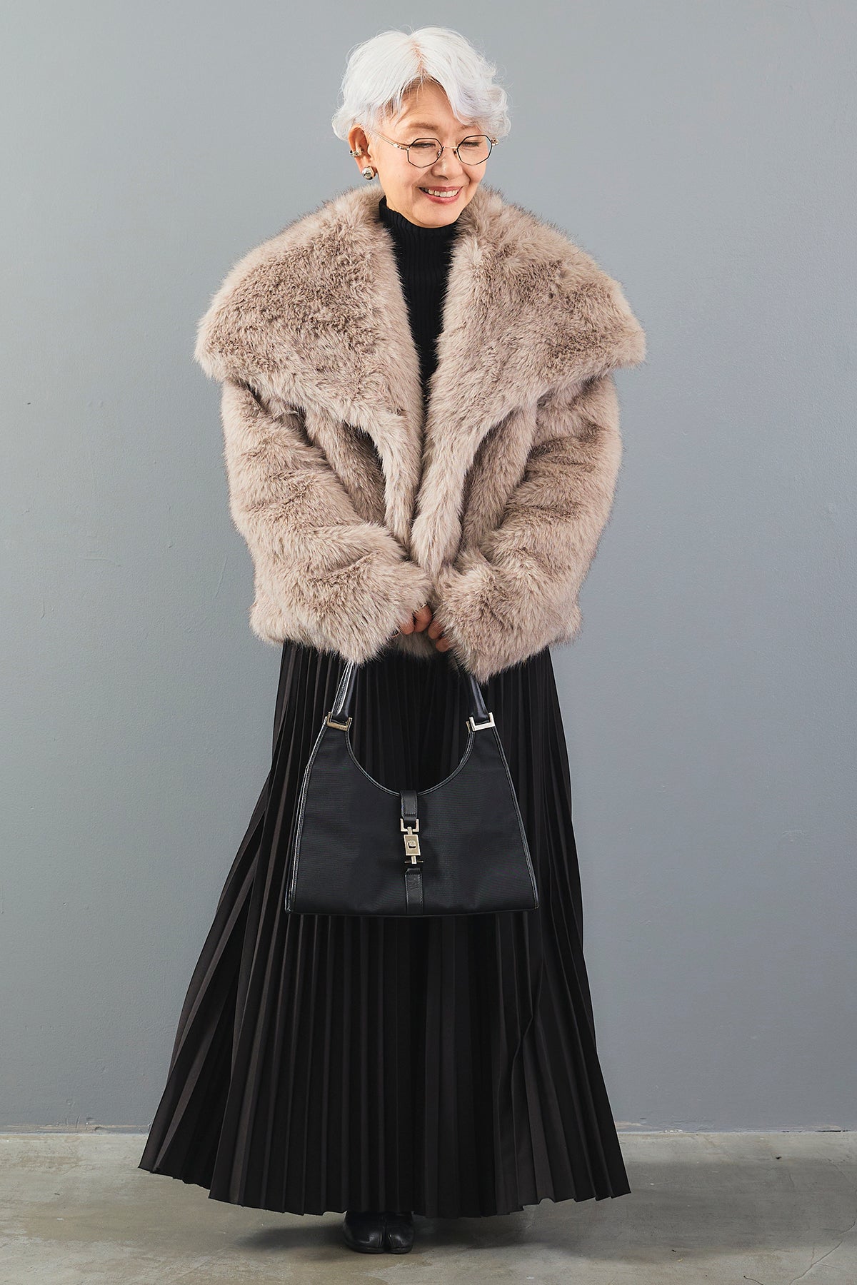 EMBA ブラウンファーコート ファーコート（ブラウン）