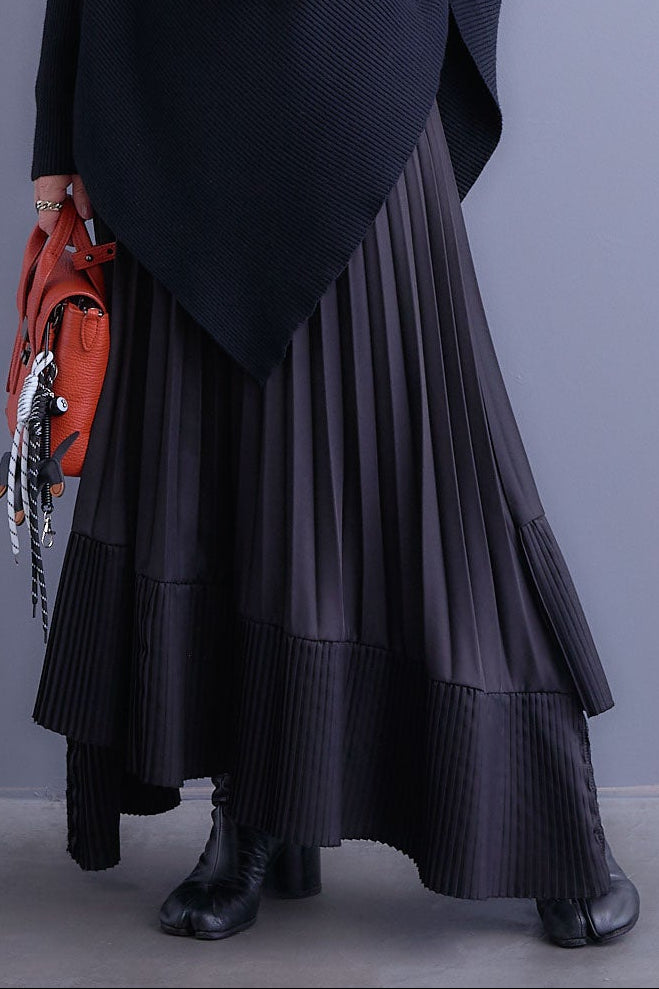 アシンメトリープリーツスカート 新色追加】【予約】アシンメトリー