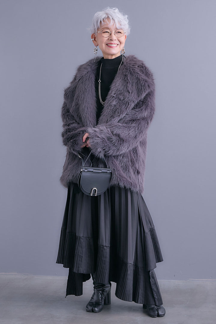 【予約】テーラードカラーファーコート