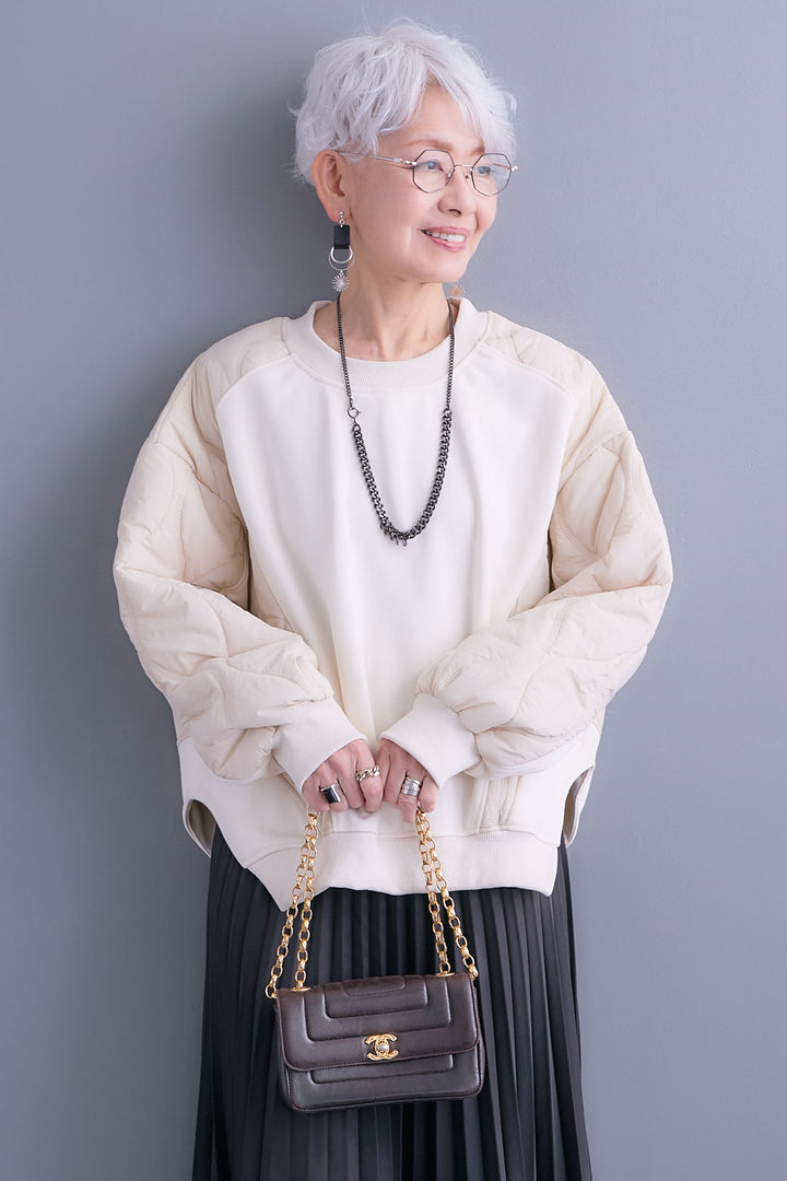 【予約】キルティングドッキングデザインプルオーバー