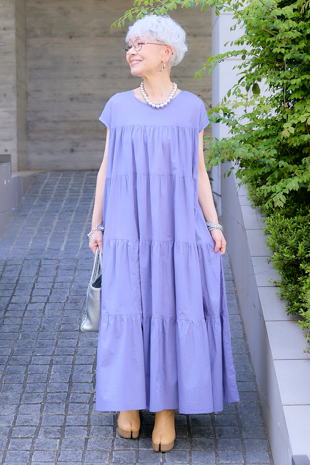 【予約】リラックスティアードロングワンピース