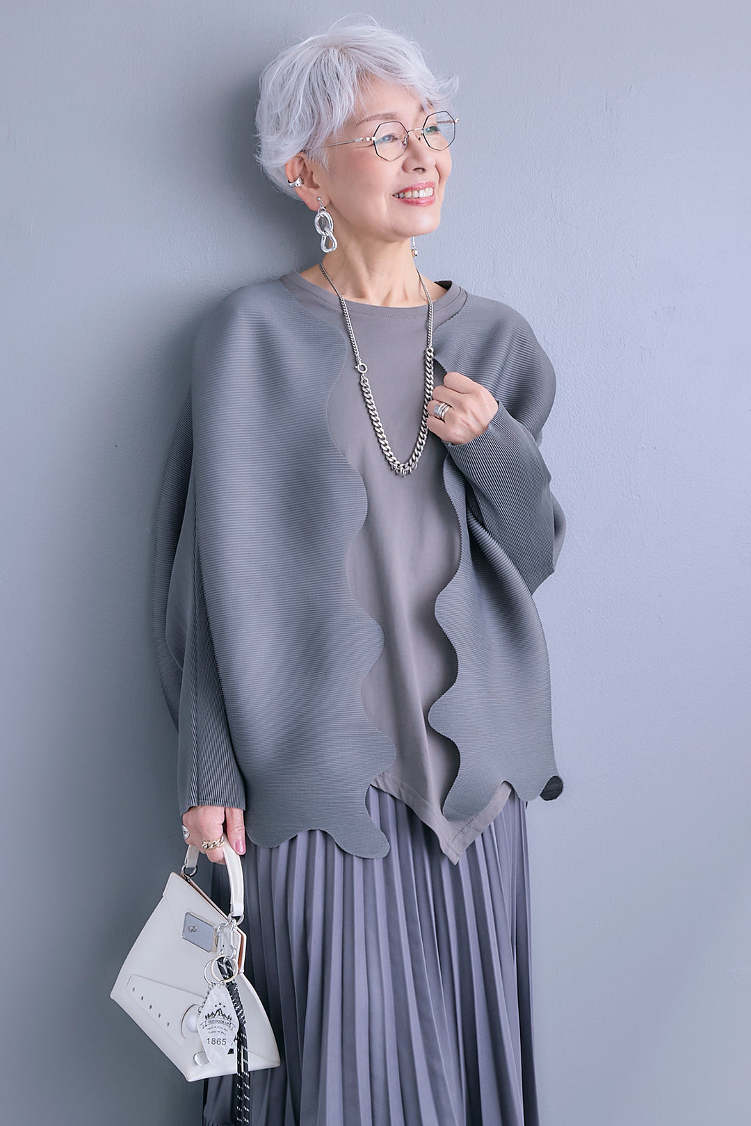 【予約】ウェーブラインプリーツカーディガン