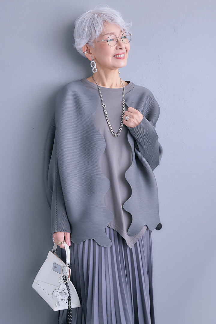 【予約】ウェーブラインプリーツカーディガン