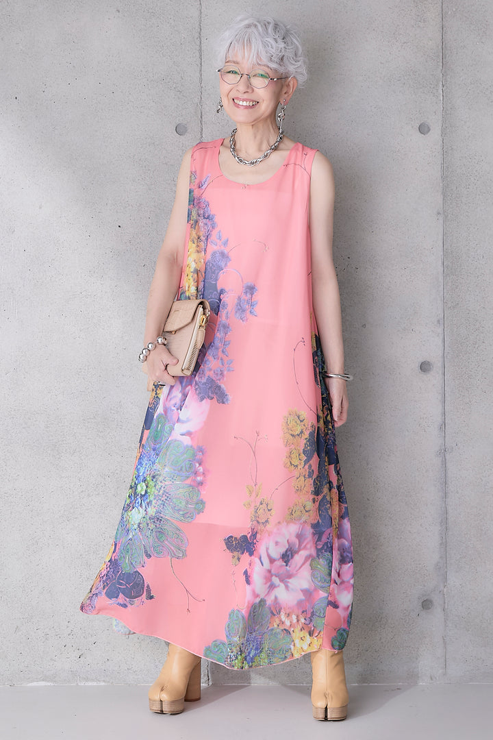 【予約】サンセットボタニカルフラワーサマードレス