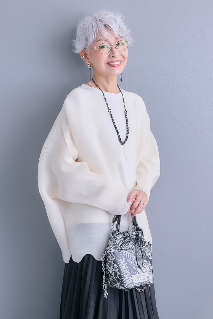 【予約】ウェーブラインプリーツカーディガン