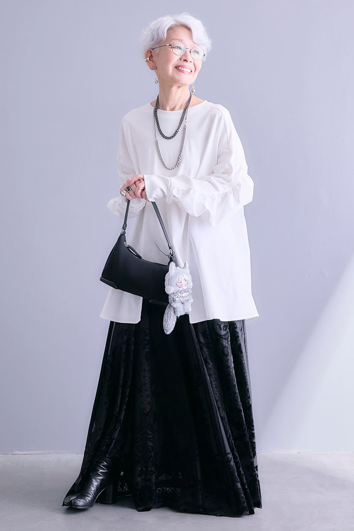 【予約】シャーリングスリーブロングテールプルオーバー