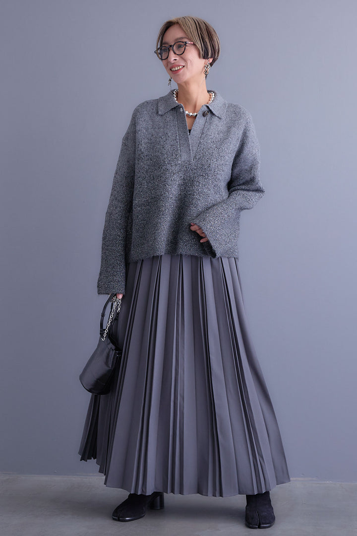 【予約】ダブルプリーツロングスカート