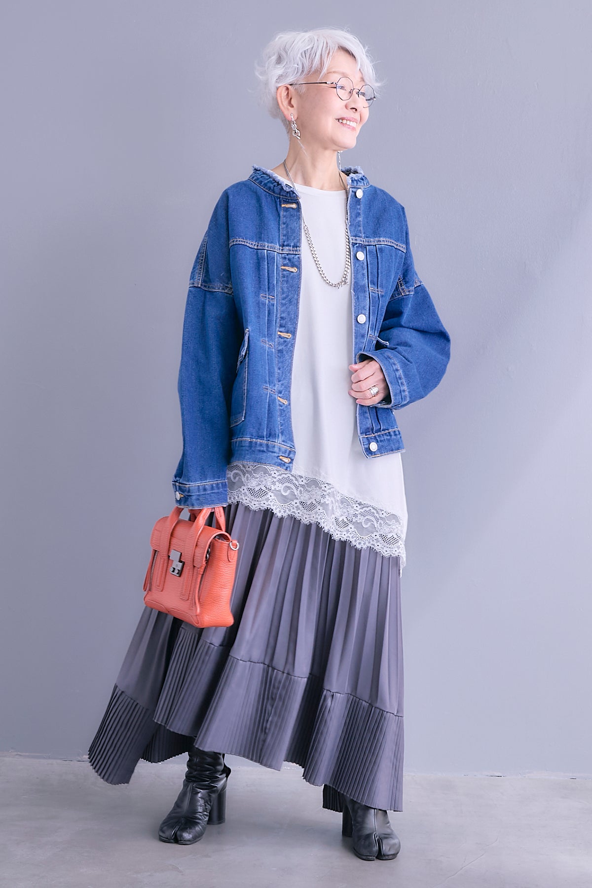 予約】ノーカラーオーバーサイズデニムジャケット – AIJAN