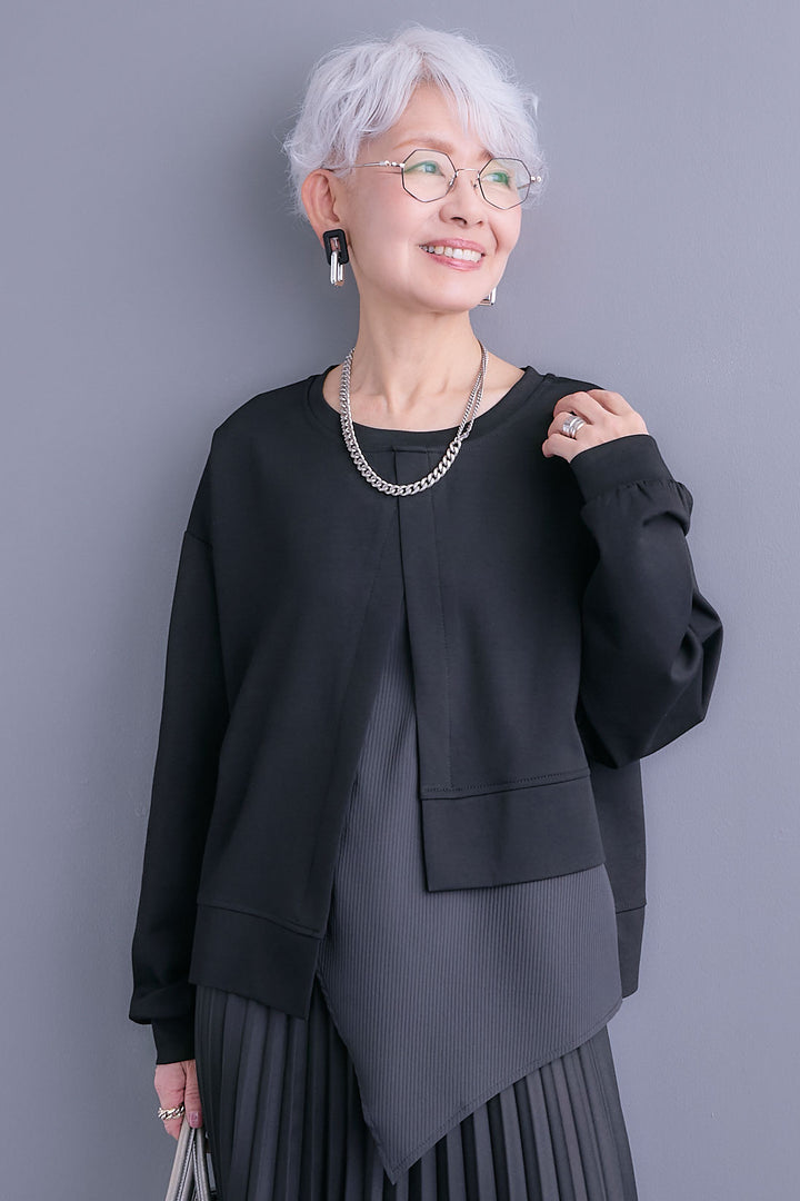 【予約】レイヤードデザインアシンメトリープルオーバー