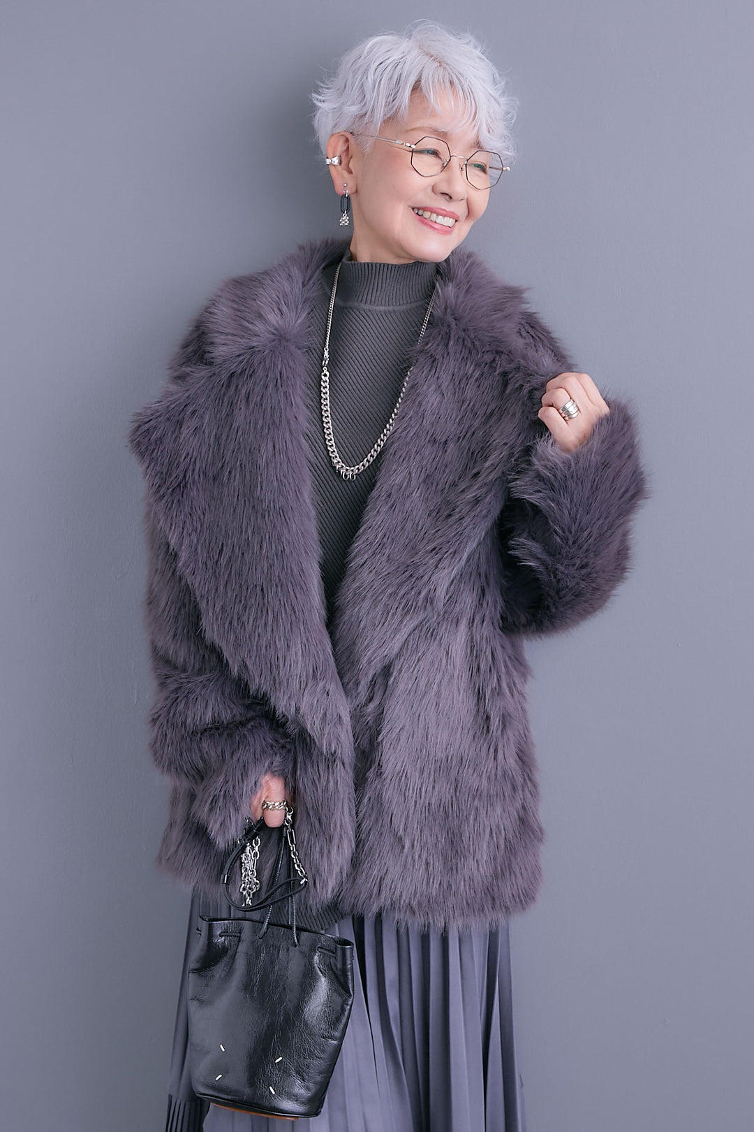 【予約】テーラードカラーファーコート