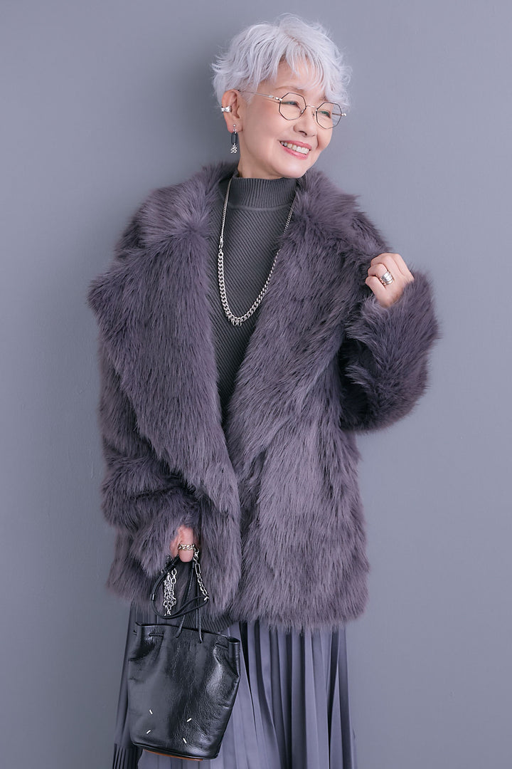 【予約】テーラードカラーファーコート