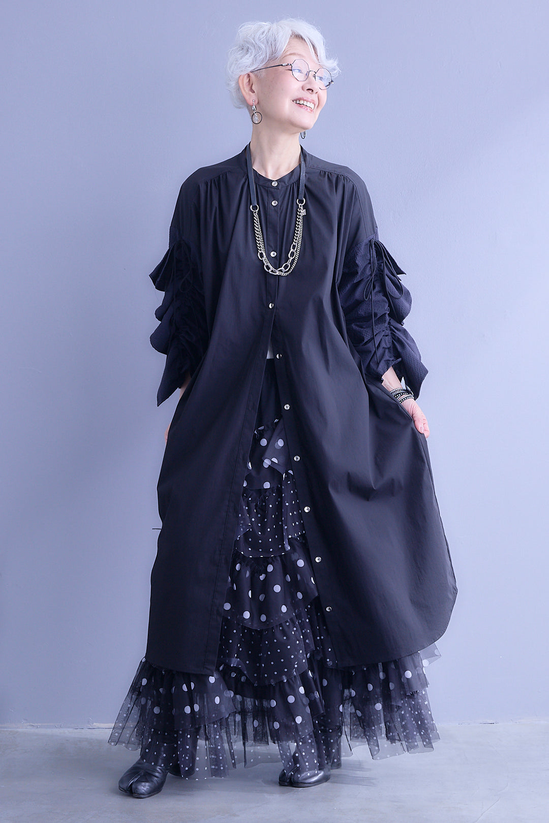 【予約】ドットレイヤードチュールスカート