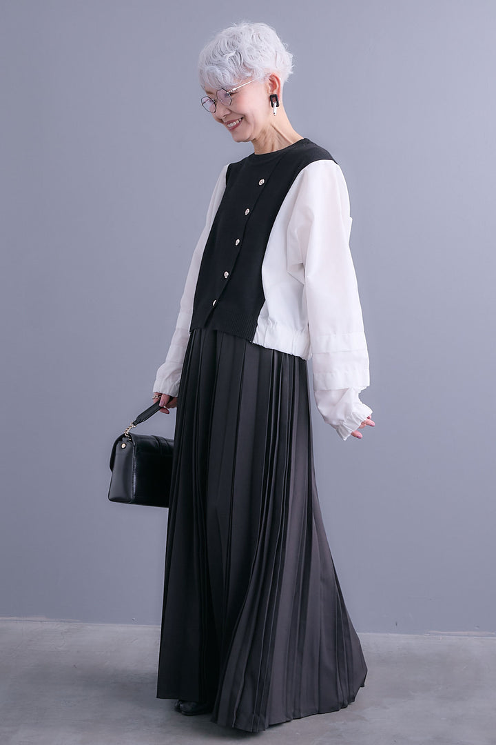 【予約】ダブルプリーツロングスカート