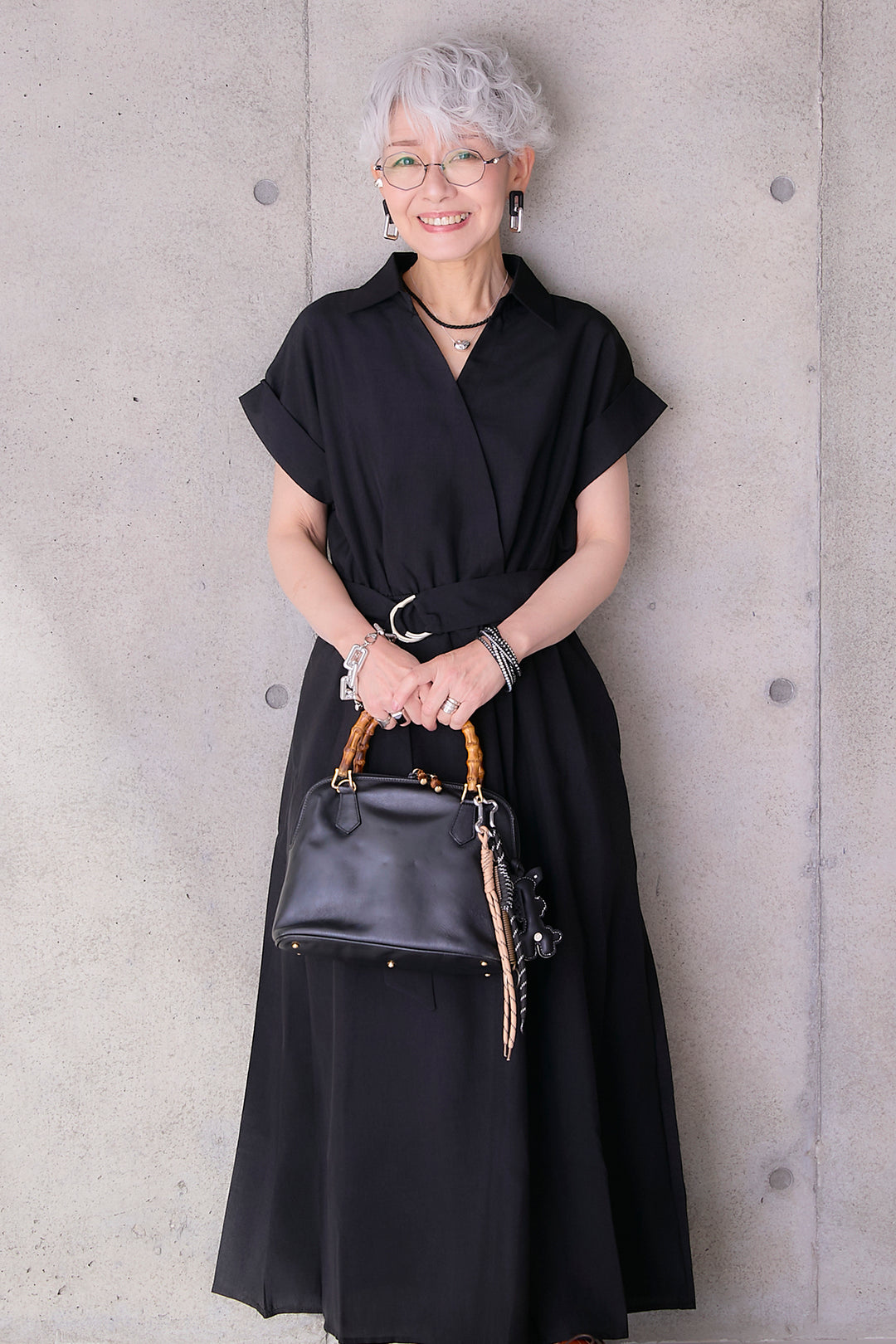【予約】ロールアップスキッパーカシュクールワンピース
