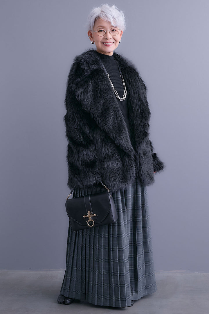 【予約】テーラードカラーファーコート