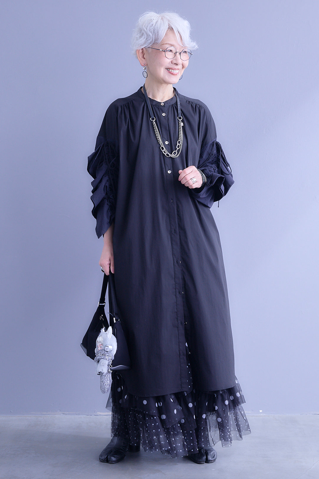 【予約】ドロストスリーブシャツワンピース