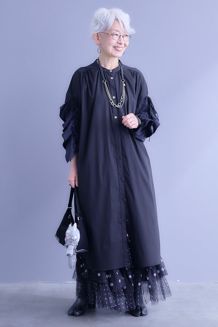 【予約】ドロストスリーブシャツワンピース