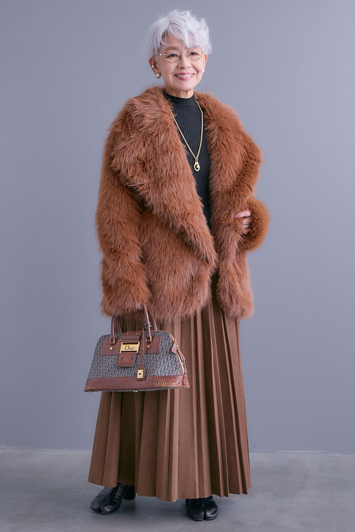 【予約】テーラードカラーファーコート