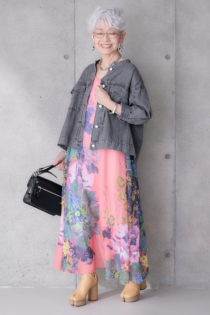 【予約】サンセットボタニカルフラワーサマードレス