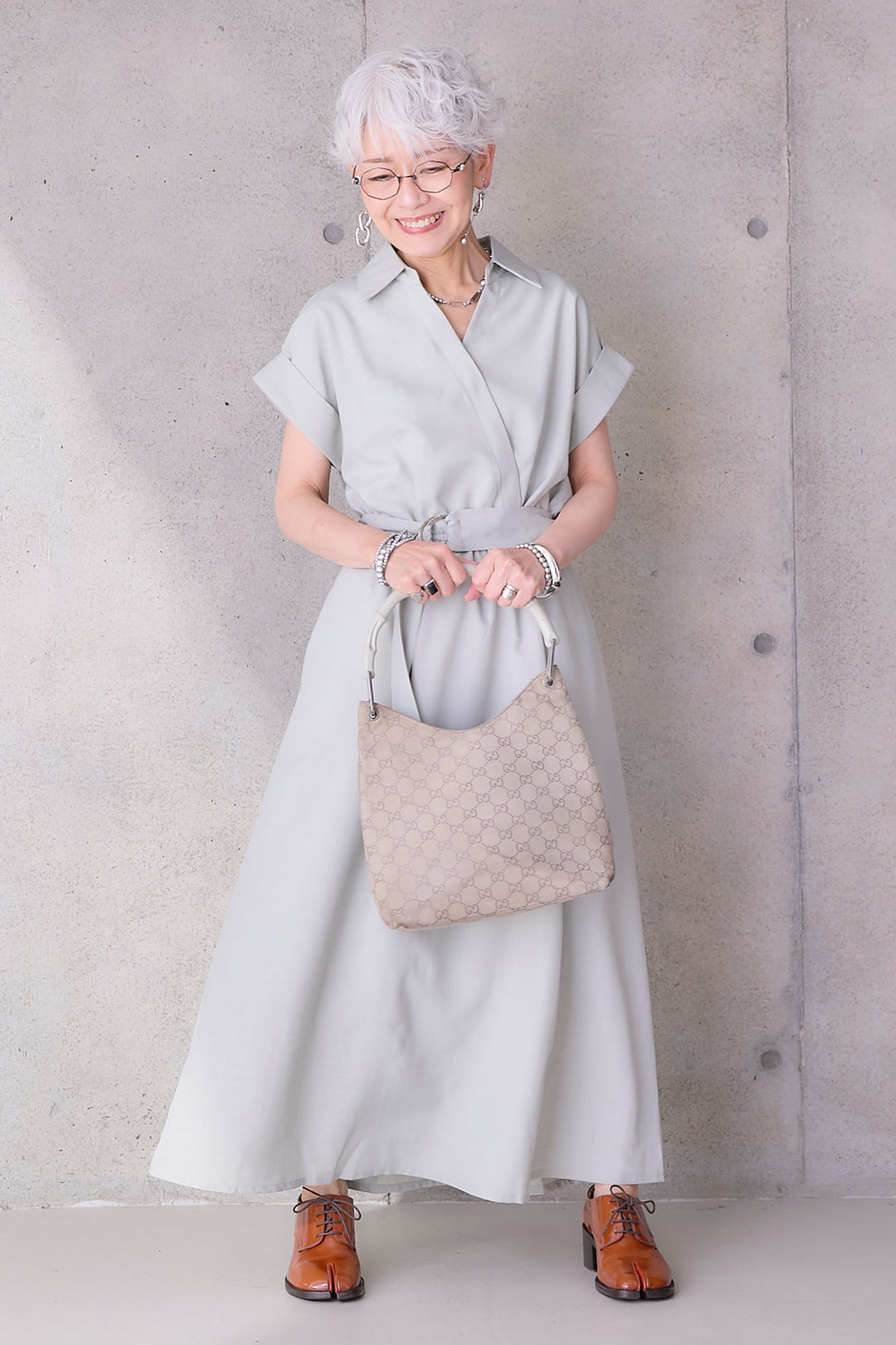 【予約】ロールアップスキッパーカシュクールワンピース