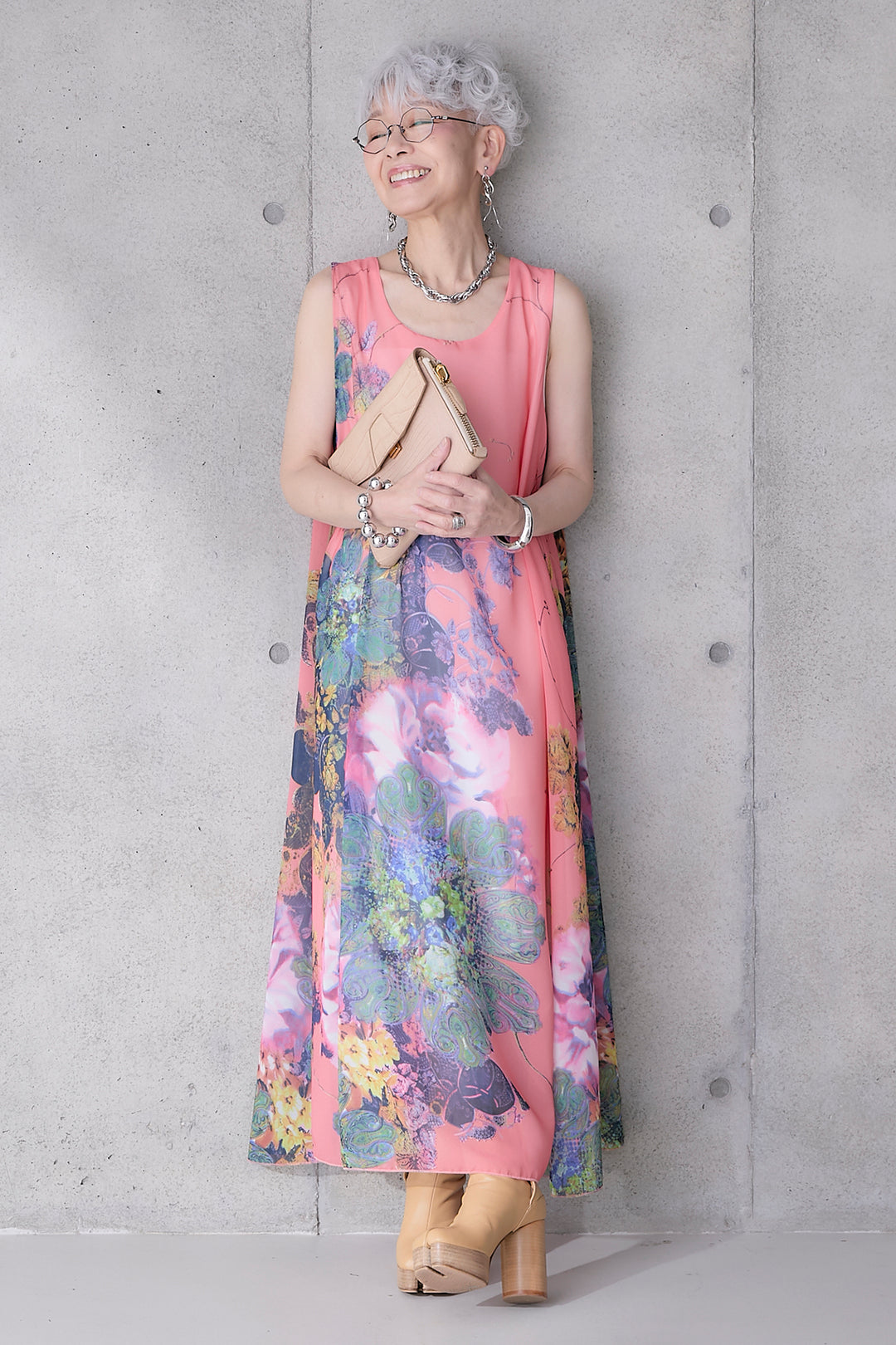 【予約】サンセットボタニカルフラワーサマードレス