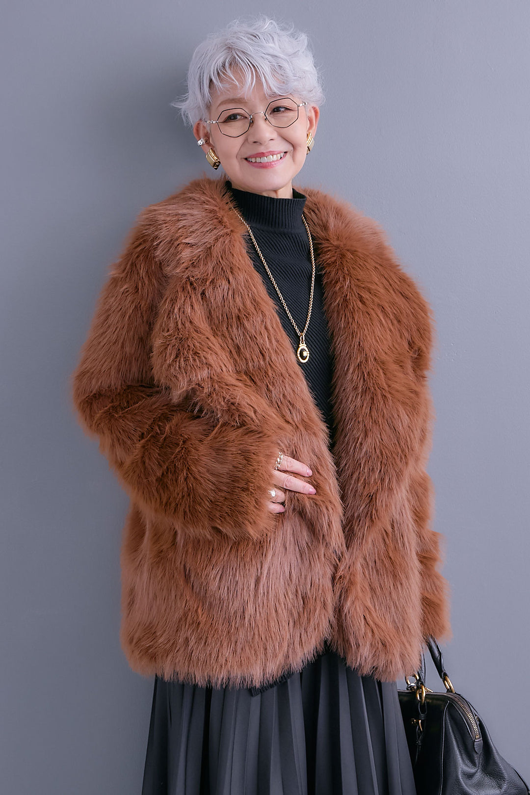 【予約】テーラードカラーファーコート