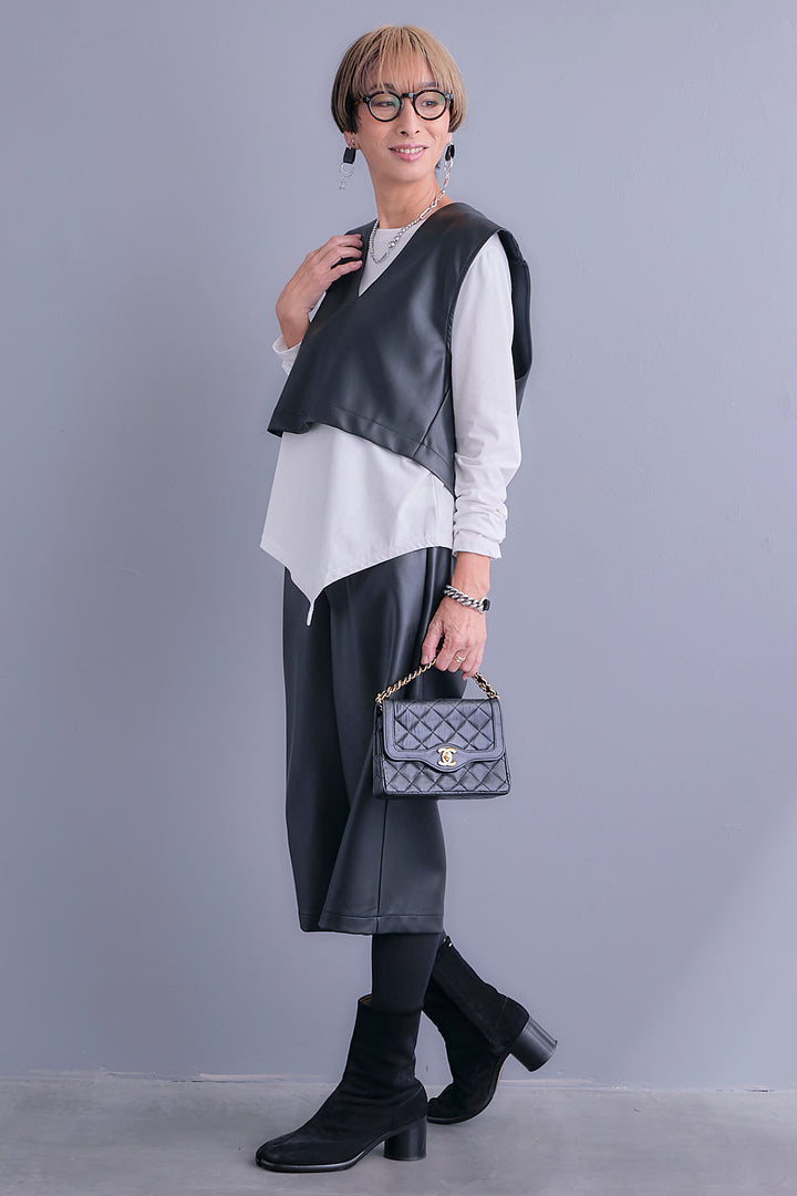 【予約】エコレザーバックオープンベスト