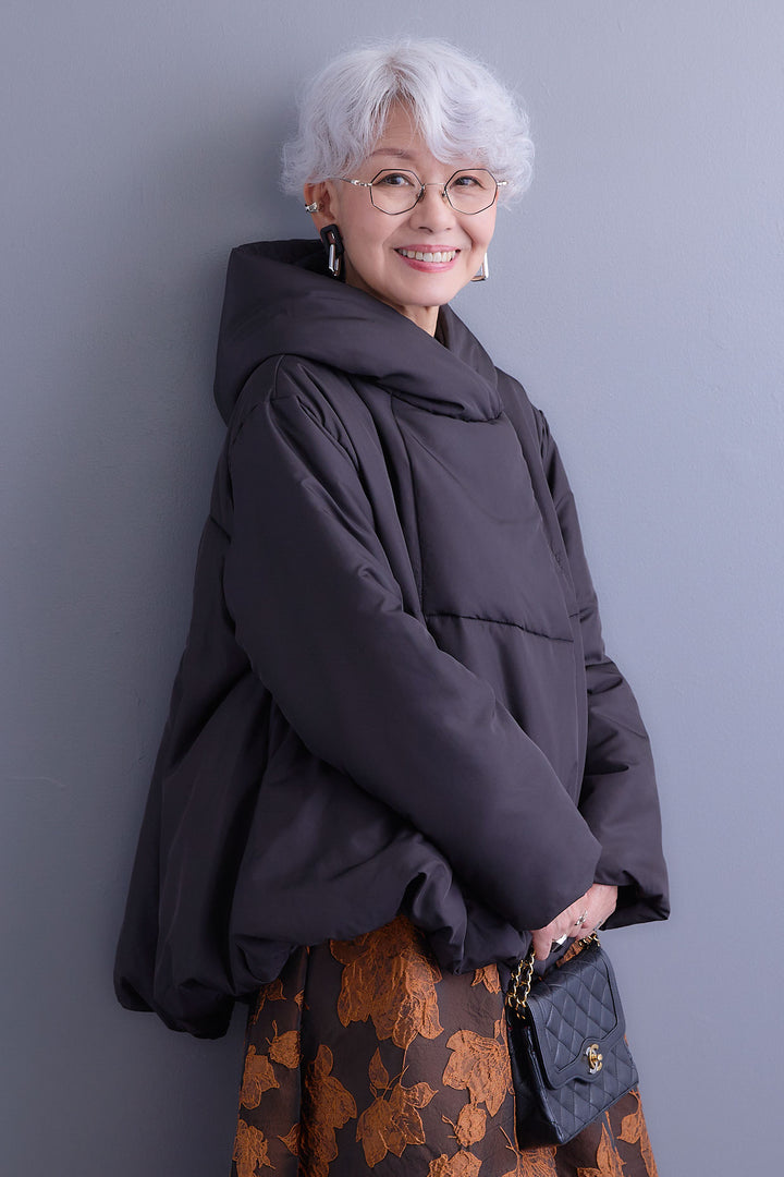 【SET】バルーンシルエットエアパフジャケット+ジャガードフラワースカート(2set)