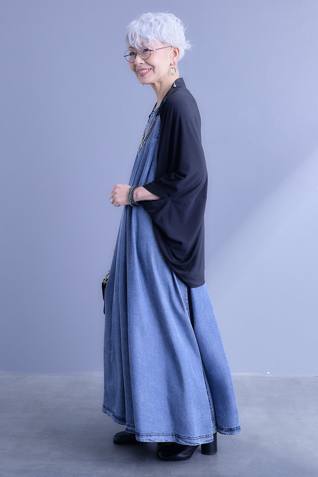 【予約】パウダーシルクヴィンテージデニムワンピース