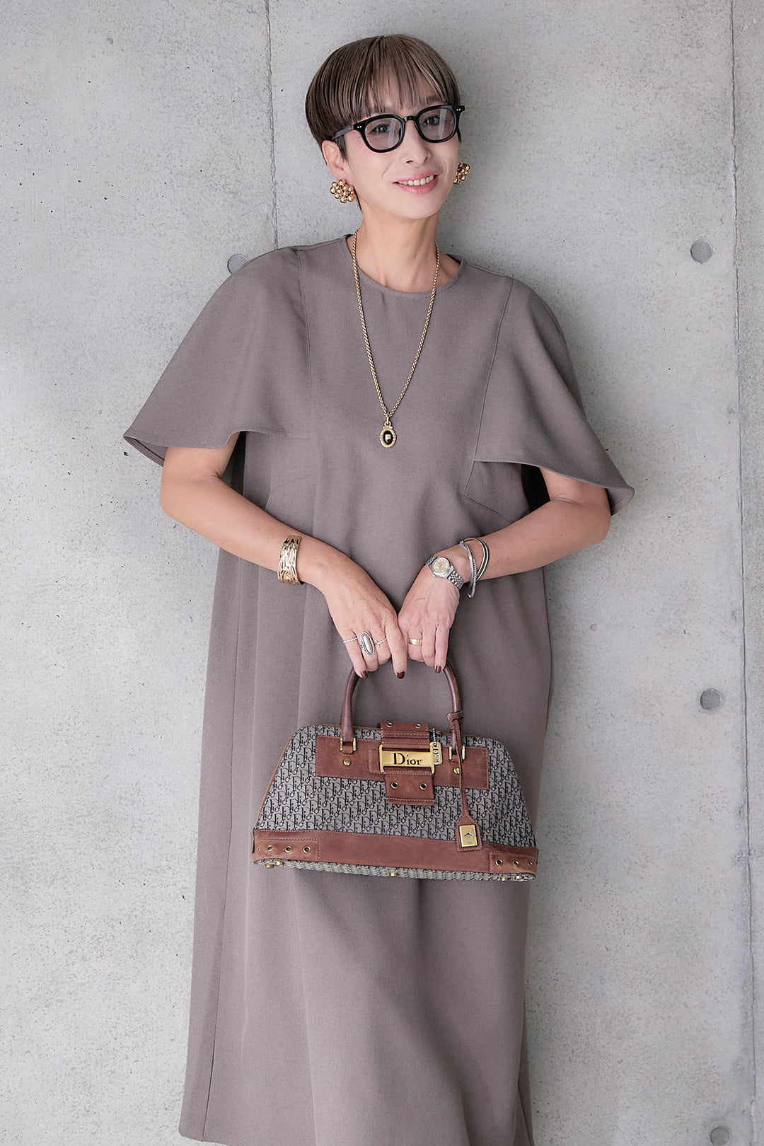 【予約】リネンタッチケープデザインワンピース