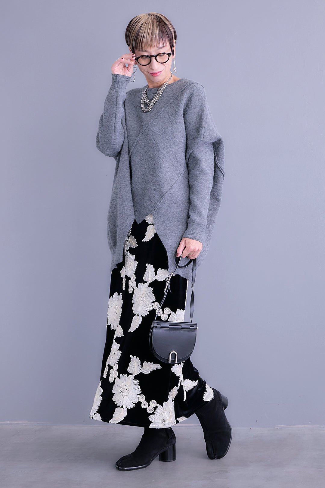 【予約】フラワーエンブロイダリーワイドスカート