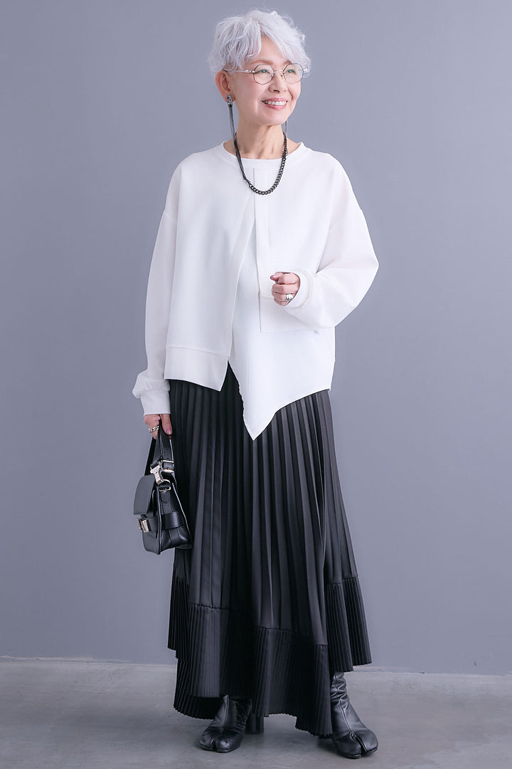 【予約】レイヤードデザインアシンメトリープルオーバー