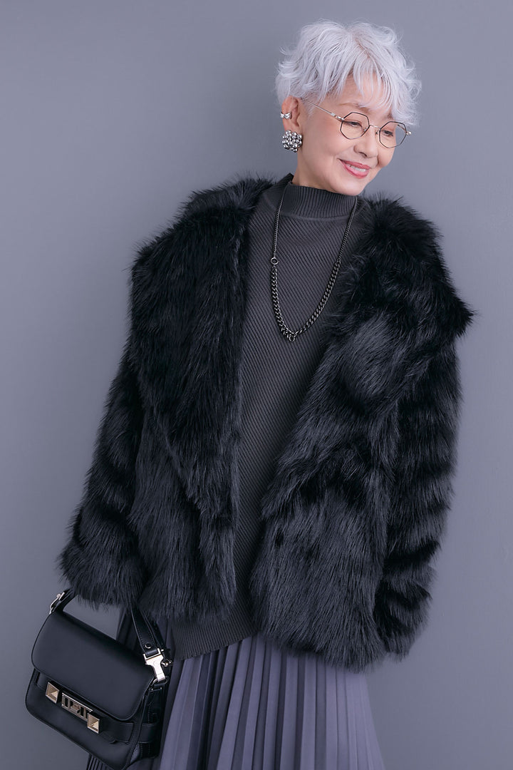 【予約】テーラードカラーファーコート