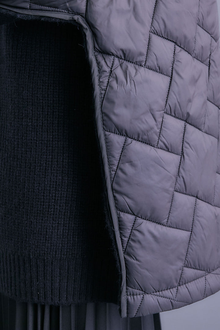 【SET】バックキルティングローゲージニットカーディガン【ストール付き】+アシンメトリープリーツスカート(2set)