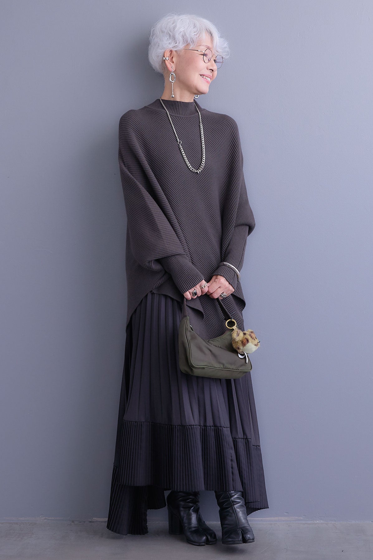 新色追加】【SET】アシンメトリーオーバーニット+アシンメトリー